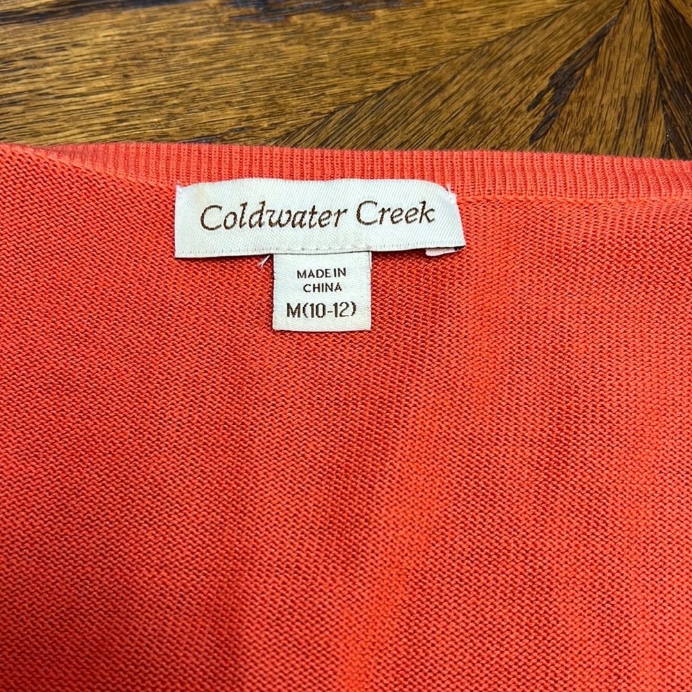 Coldwater Creek Orange Cardigan Sweater Size M - Picture 4 of 8